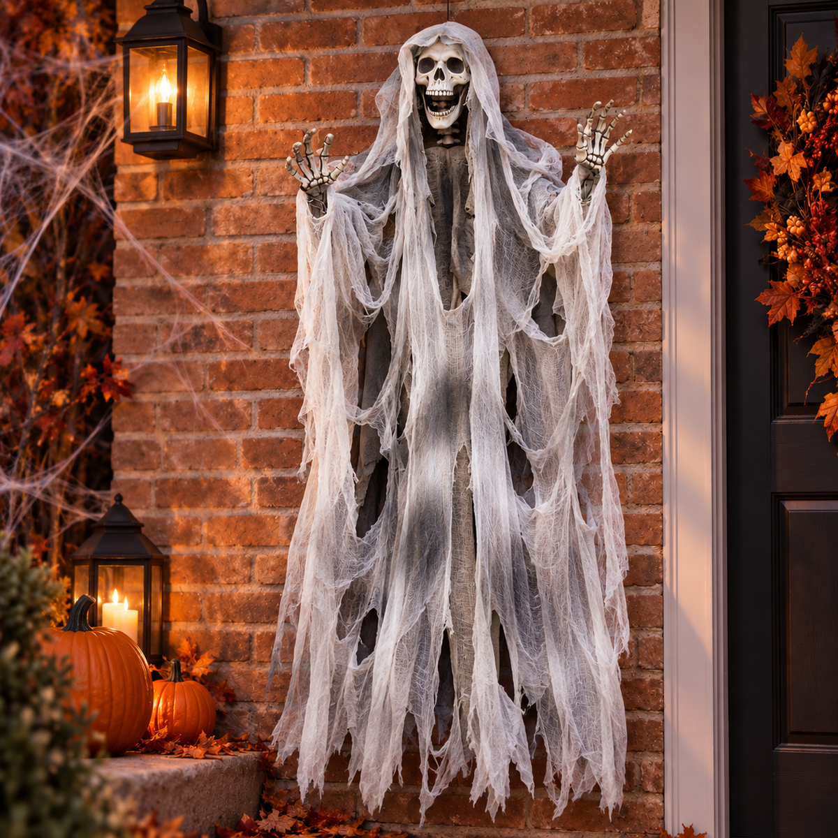 Hanging Skeleton Reaper Prop Haunted House Halloween Decoration