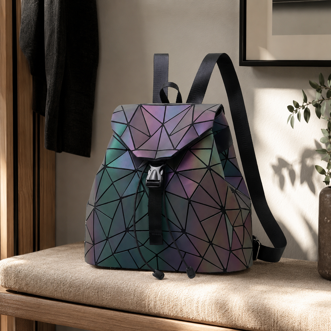 Luminous Sequin School Backpack Drawstring Triangle Reflective Women Student Fashion