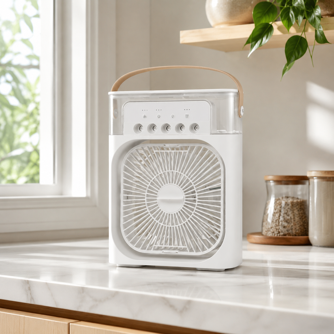 3-in-1 Fan Air Conditioner Mini Cooler LED Night Light Humidifier Office