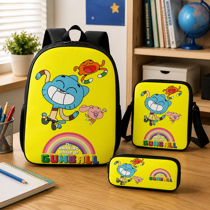 Boys Amazing World of Gumball School Backpack Set