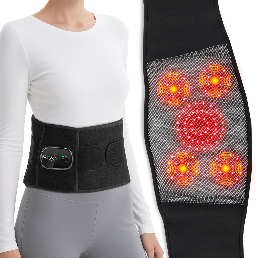 Elastic Waist Support Belt LED Massage Function