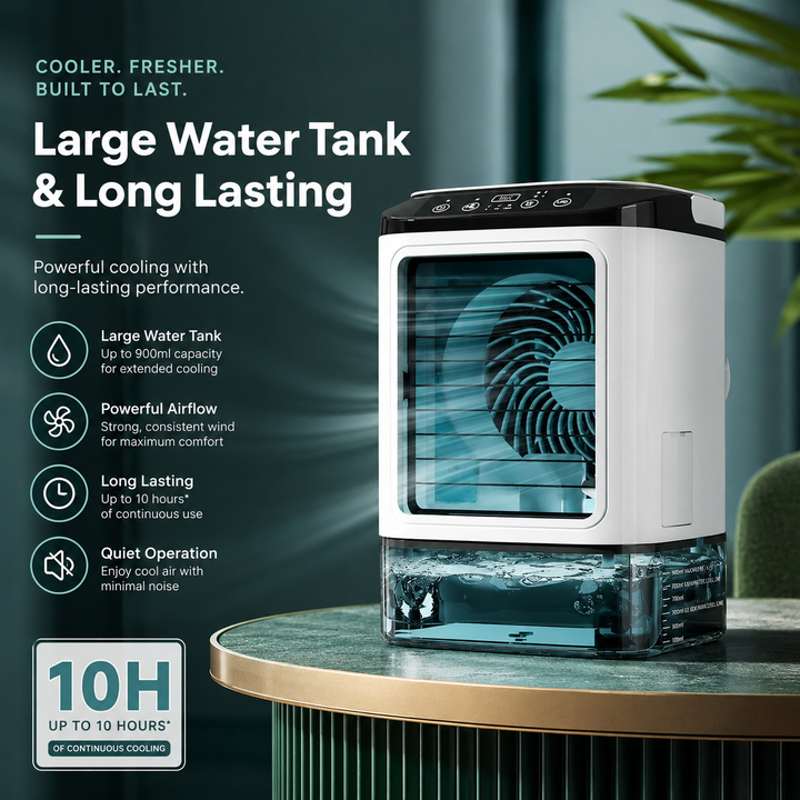 Portable Air Conditioner Fan 900ml Mini Evaporative Air Cooler Humidifier