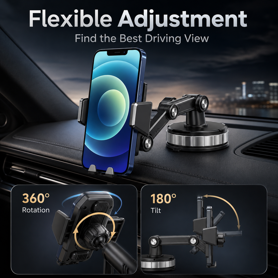 Car Phone Holder Suction Cup Mount 360 Degree Rotation
