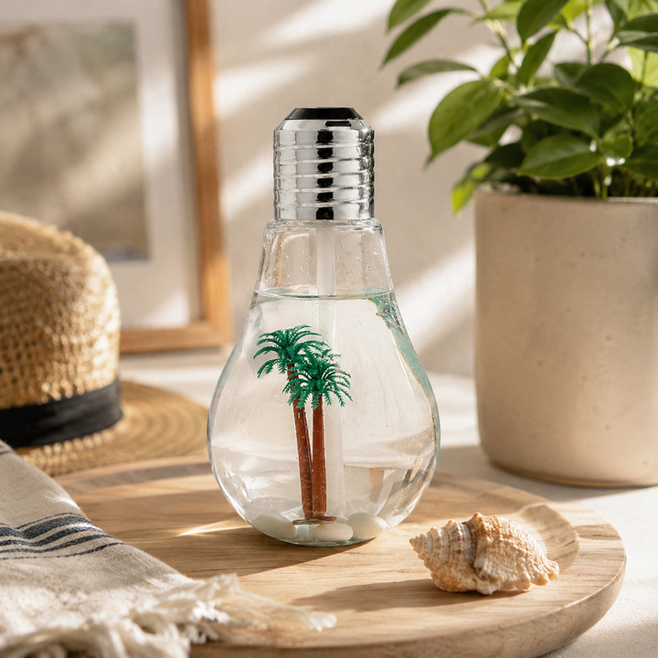 Light Bulb Air Humidifier 400ml Desktop Bedroom Office Mist Maker USB Night Light