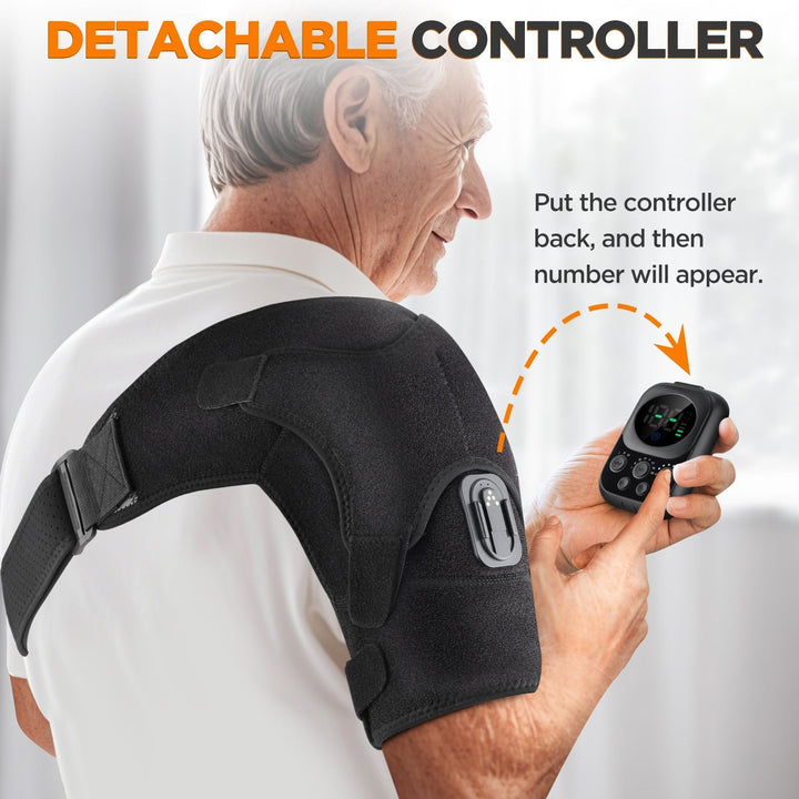 Wireless Shoulder Massage Device with Detachable Control Unit