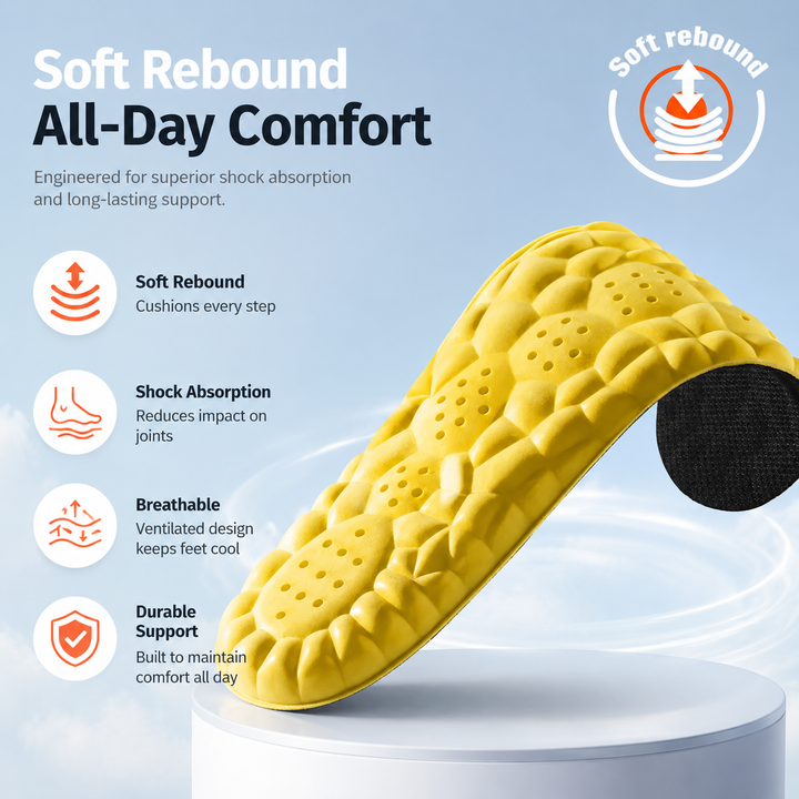 Memory Foam Orthotic Insoles Shock Absorption Arch Support Pain Relief Men Women