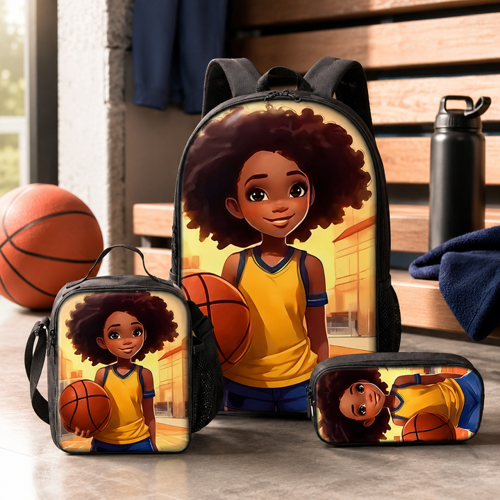 Coraline Girls School Backpack 3-Piece Set with Lunch Bag &amp; Pencil Case