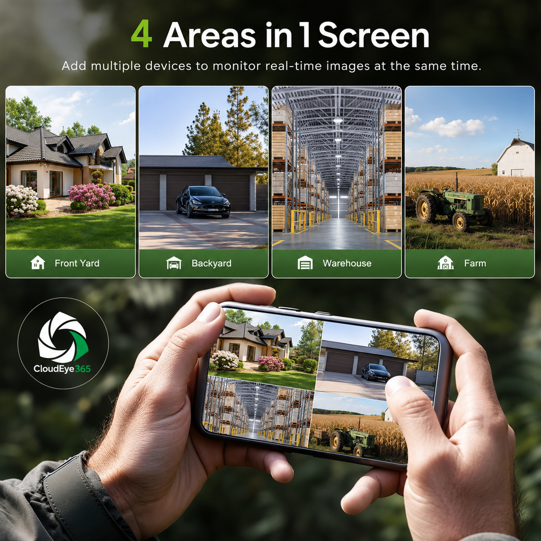 Solar Security Camera 4G LTE 360 Live View 2.5K Outdoor Wireless No WiFi