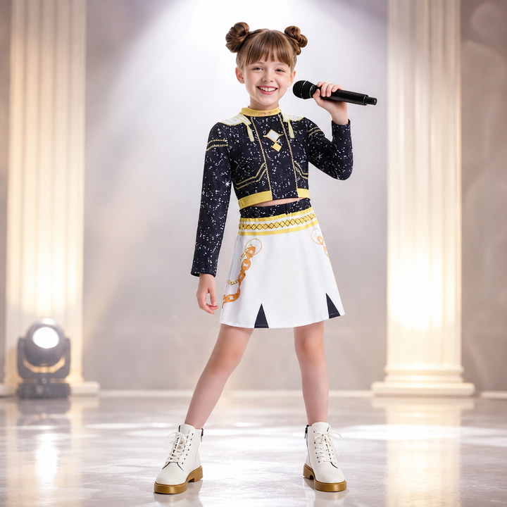 Girls Sparkle Star Print Performance Costume Set