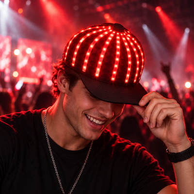 LED Hip Hop Jazz Hat Fluorescent Luminous Dance Prop