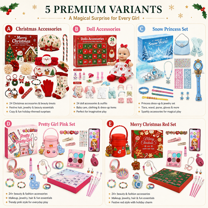 Christmas Advent Calendar Gift Set for Girls 24-Day Countdown