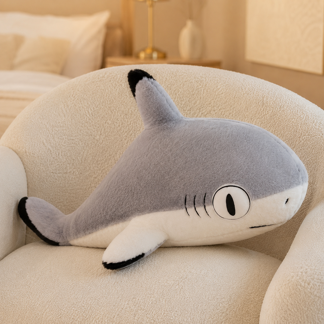 Shark Cat Plush Pillow Big Fluffy Stuffed Soft Sleeping Kids Gift
