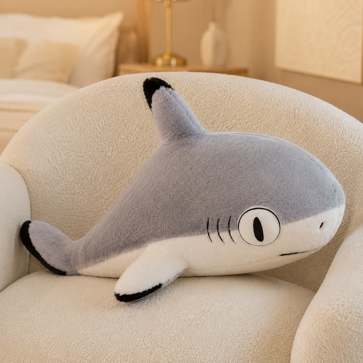 Shark Cat Plush Pillow Big Fluffy Stuffed Soft Sleeping Kids Gift