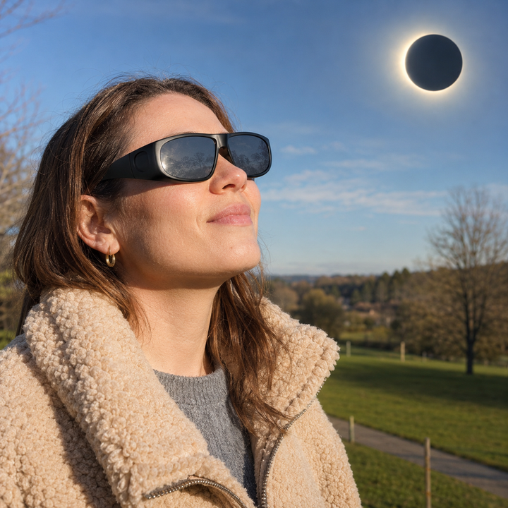 Solar Eclipse Glasses Protective Fit-Over Eyewear for Safe Eclipse Watching