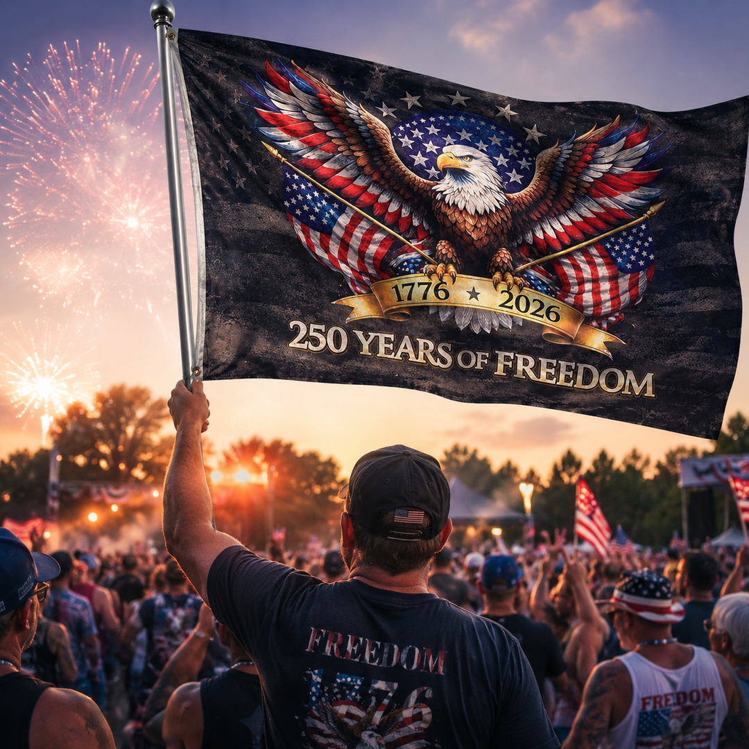 American Flag 250th Anniversary Banner Double Sided July 4th Independence Day Patriotic Flag