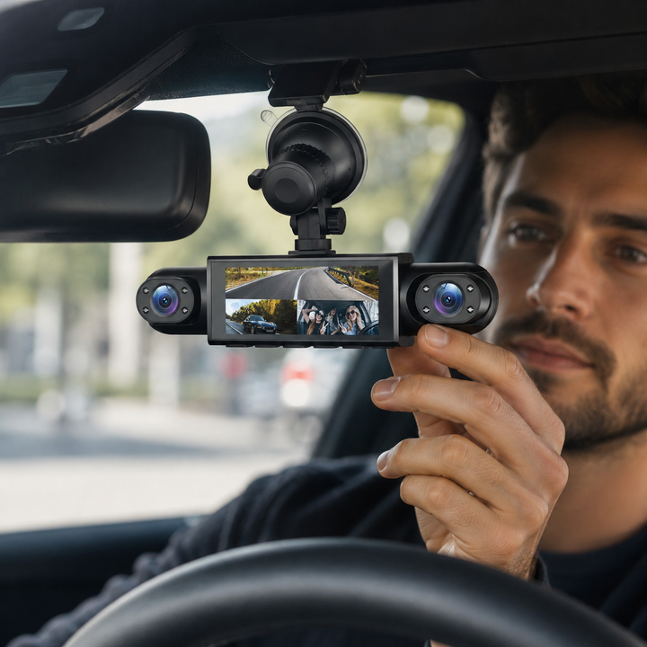 Dash Cam 4 Channel 1080P 360 Degree Front Rear Side Camera with 64GB Card