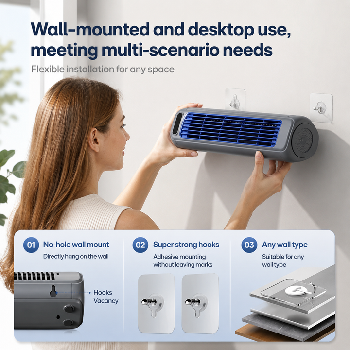Portable Tower Fan 2000mAh Rechargeable Quiet Desktop Cooling Fan 3 Speed