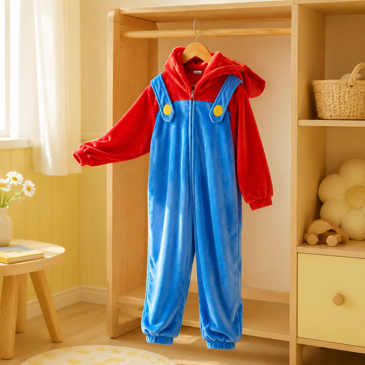 Mario and Luigi Kids Onesie Pajamas Cosplay Sleepwear