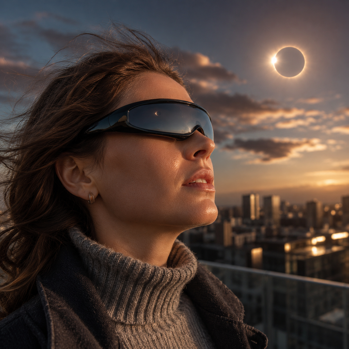 Solar Eclipse Glasses with Case Protective Sport Eyewear for Safe Eclipse Watching