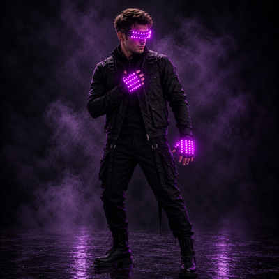 LED Light-Up Gloves and Glasses Set for Raves