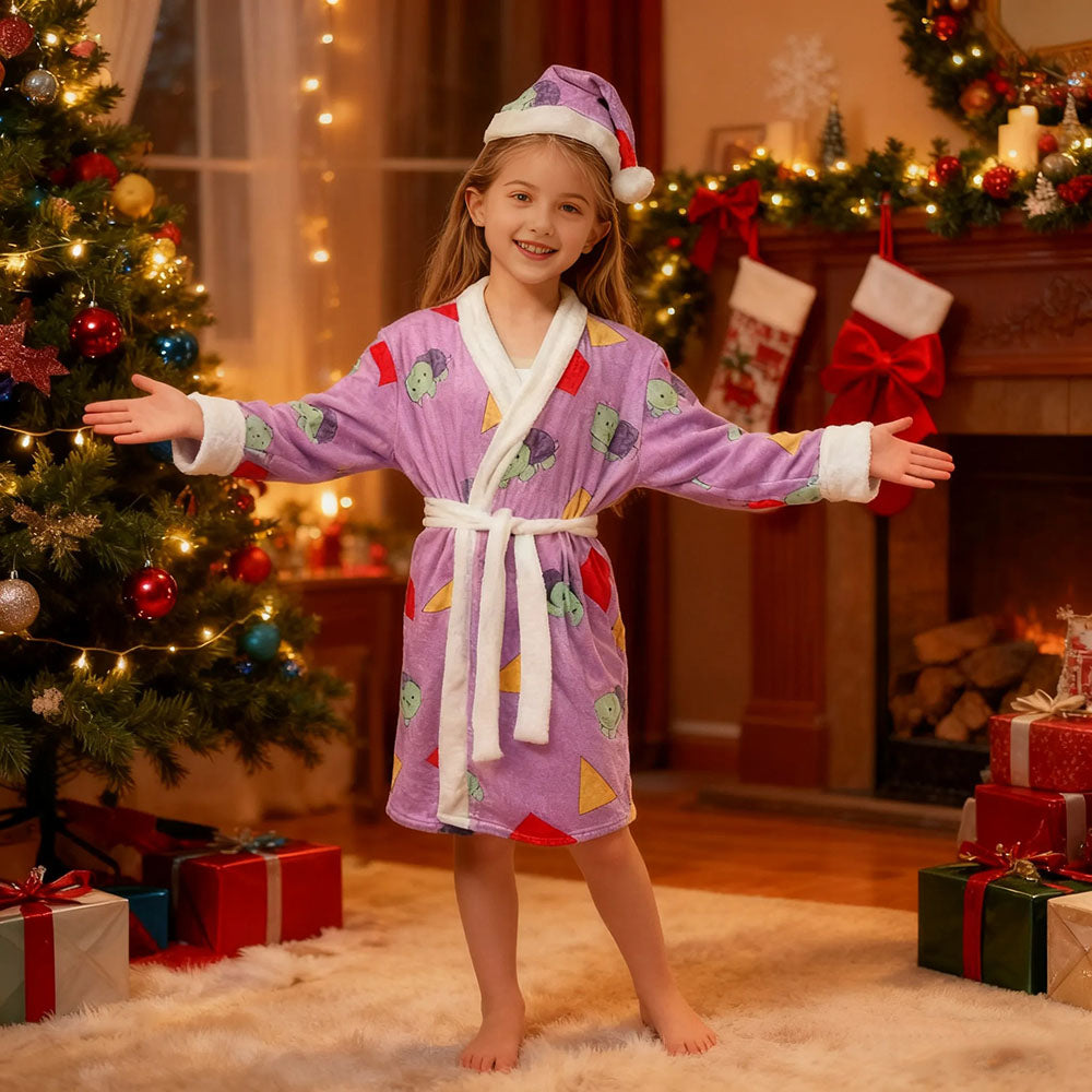 Pop Star Costume Robe Dress-up Suit with Santa Hat for Kids Adults