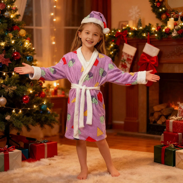 Pop Star Costume Robe Dress-up Suit with Santa Hat for Kids Adults