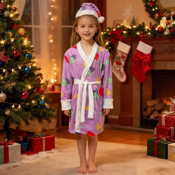 Pop Star Costume Robe Dress-up Suit with Santa Hat for Kids Adults