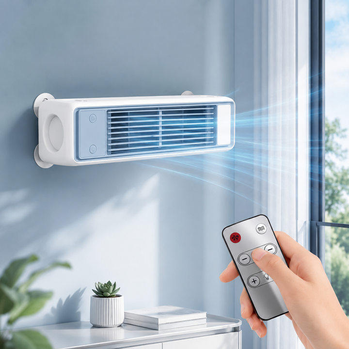 Wall-Mounted Silent Leafless Fan Office Home Air Cooler Strong Wind Summer