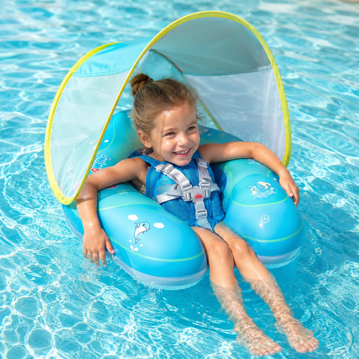 Baby Pool Float Canopy Inflatable Infant Swim Ring Bathing Summer Kids