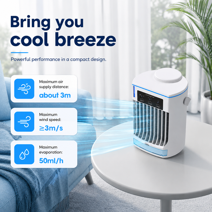 Mini Portable Air Conditioner Fan USB Evaporative Air Cooler for Car Room