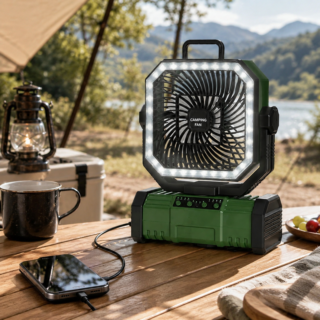 Camping Radiator Fan 20000mAh LED Lantern 8-Speed Outdoor Tent Jobsite