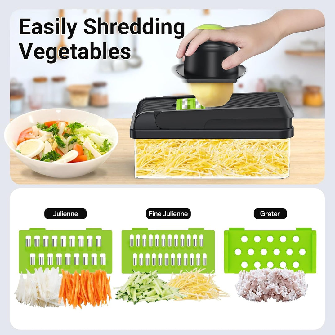 Vegetable Chopper 12-in-1 with 7 Blades and Mandoline