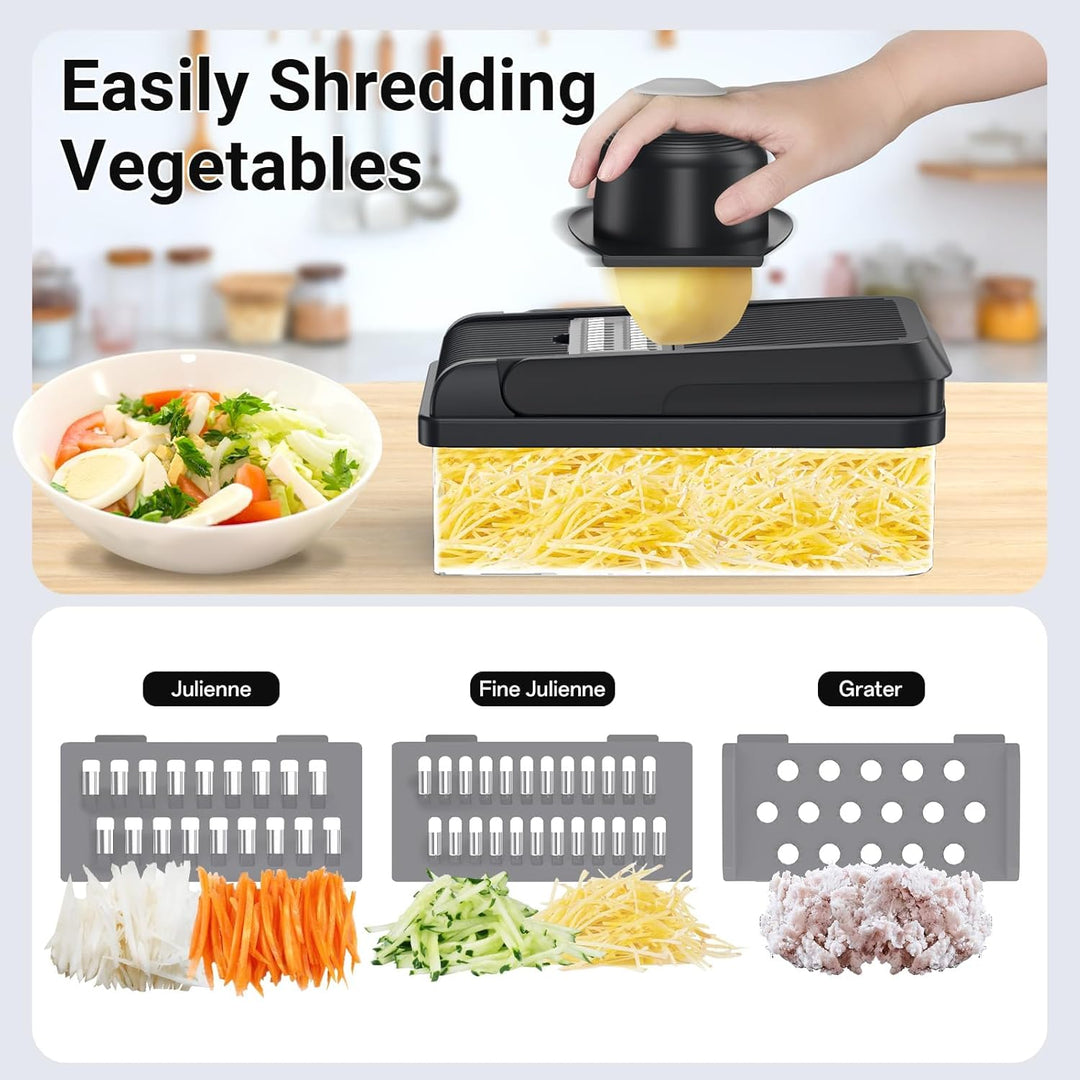 Vegetable Chopper 12-in-1 with 7 Blades and Mandoline