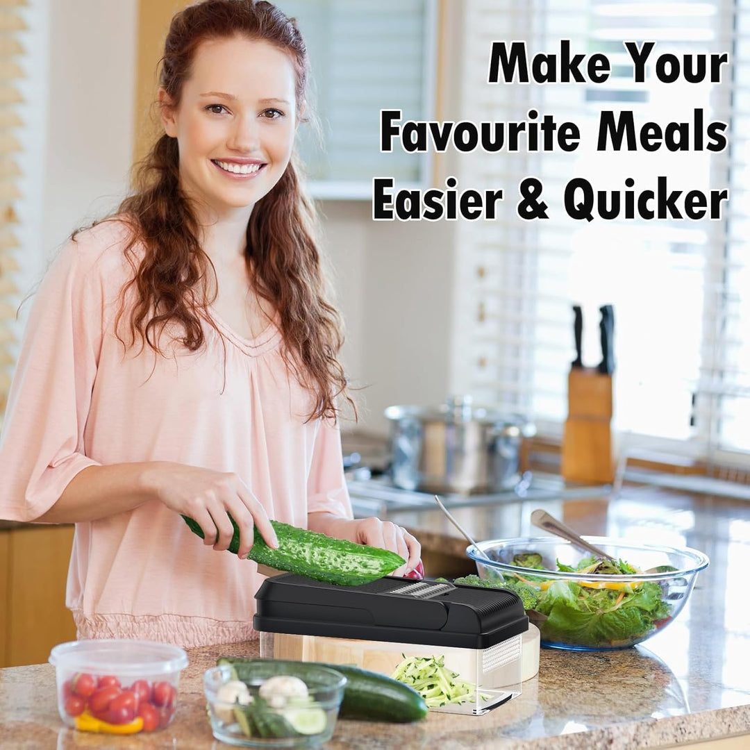 Vegetable Chopper 12-in-1 with 7 Blades and Mandoline