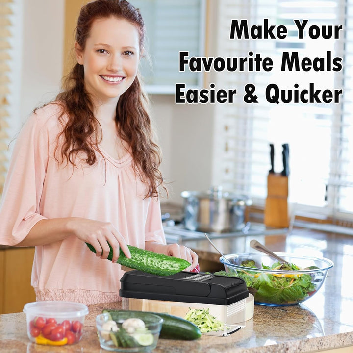 Vegetable Chopper 12-in-1 with 7 Blades and Mandoline