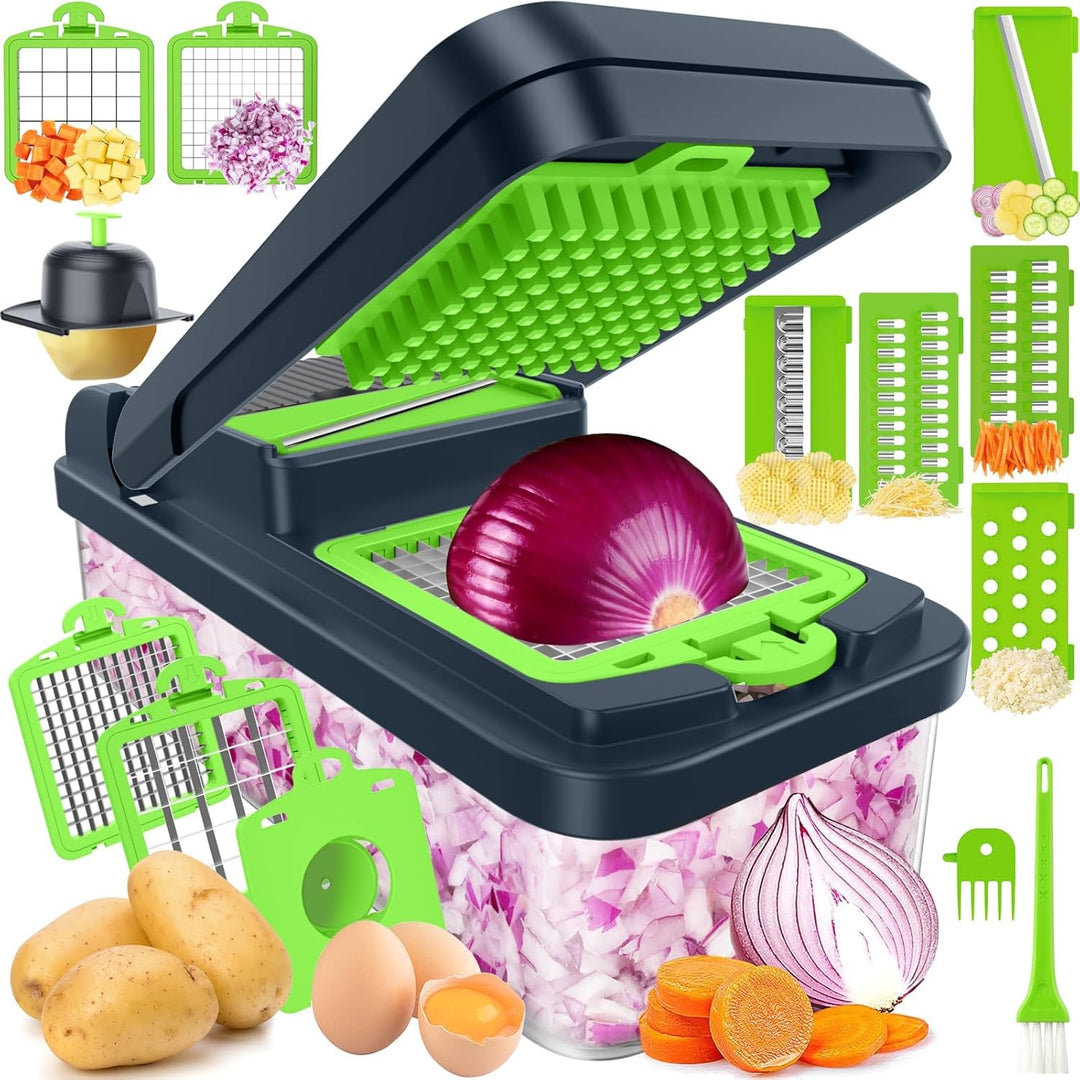 Vegetable Chopper 12-in-1 with 7 Blades and Mandoline