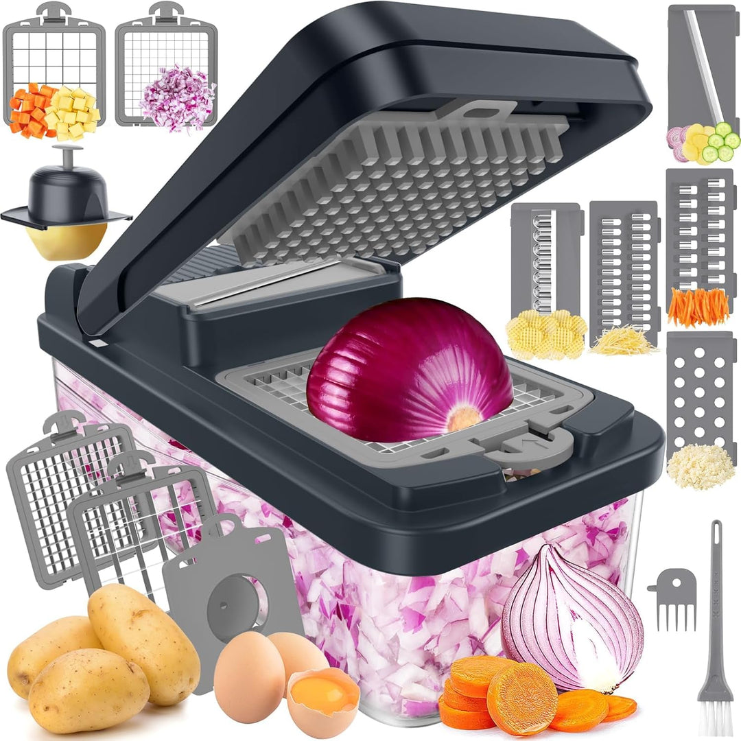 Vegetable Chopper 12-in-1 with 7 Blades and Mandoline