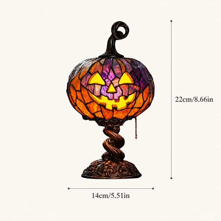 Stained Glass Pumpkin Table Lamp Halloween Decoration Light