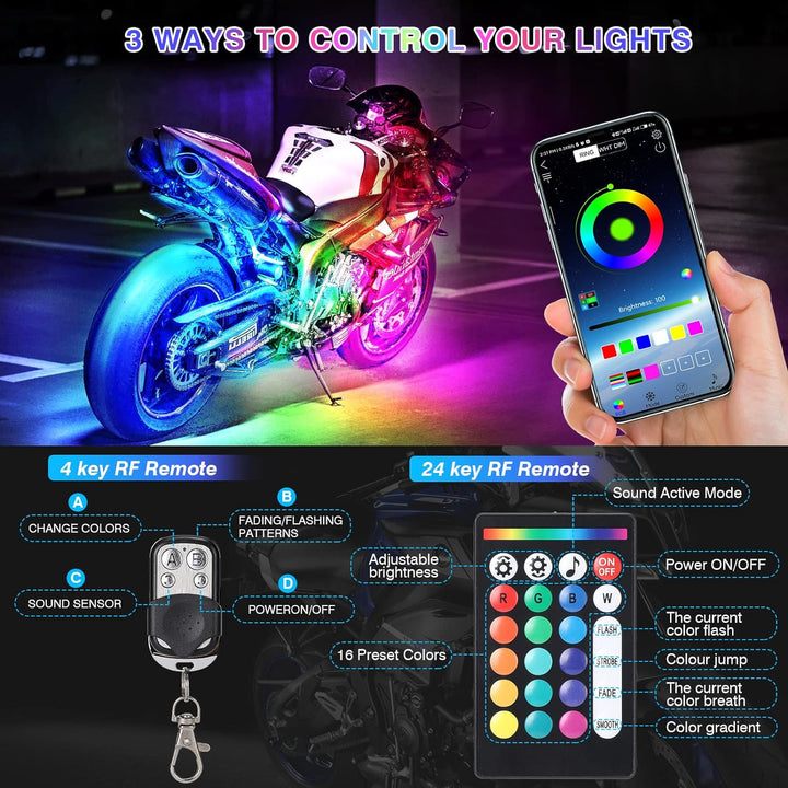 12pcs Motorcycle LED Light Kit Brake Light Turn Signal Set