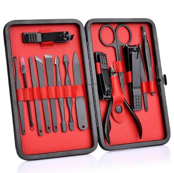 15 Piece Manicure Set Travel Case Nail Care Tools