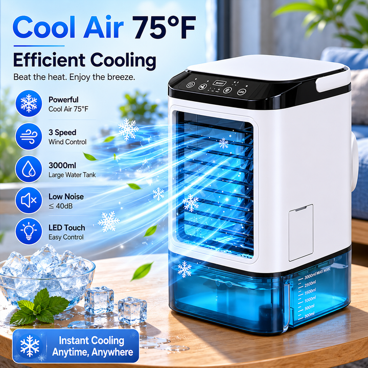 Portable Air Conditioner Fan 900ml Mini Evaporative Air Cooler Humidifier