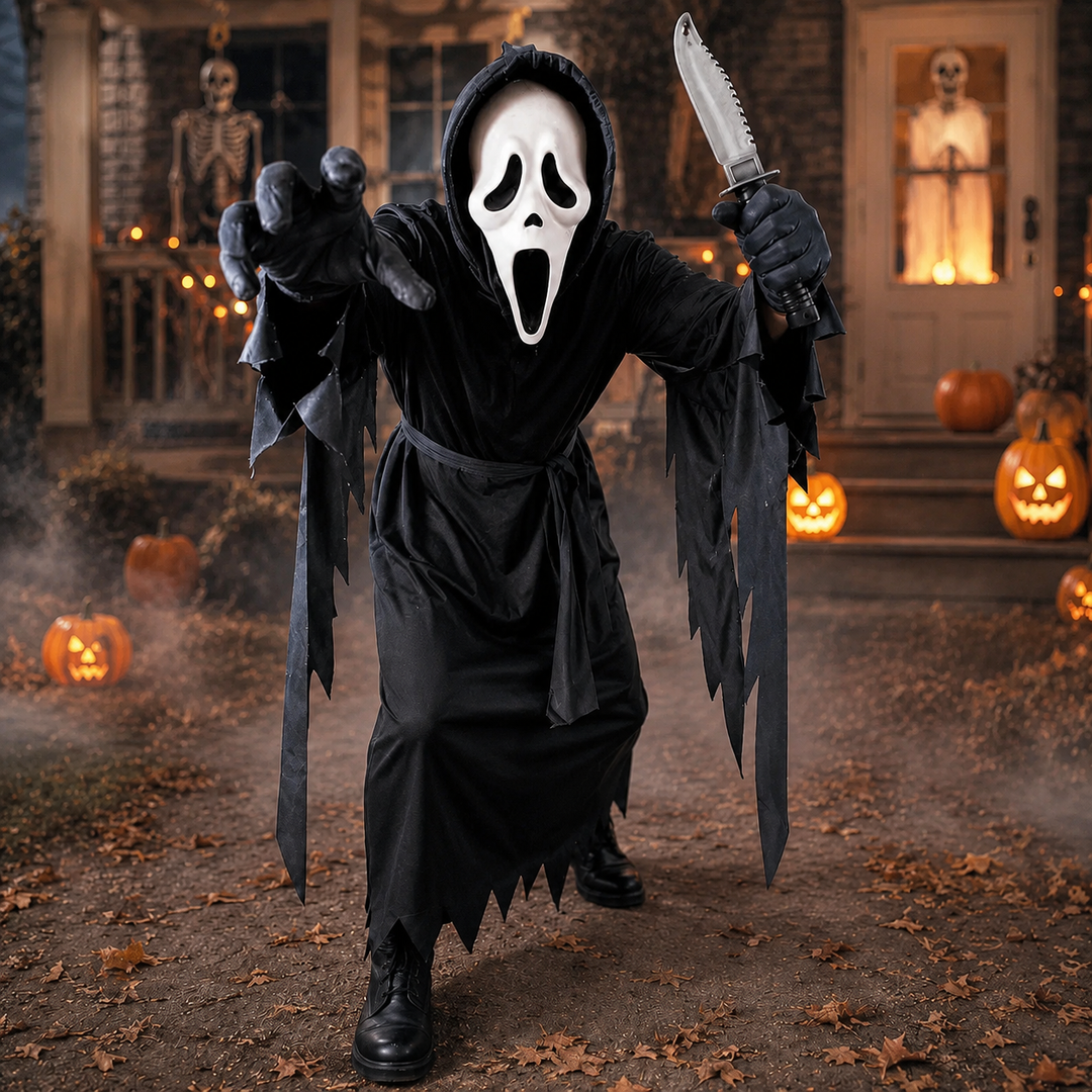 Ghostface Costume Robe with Mask and Dagger - Scream Halloween Costume