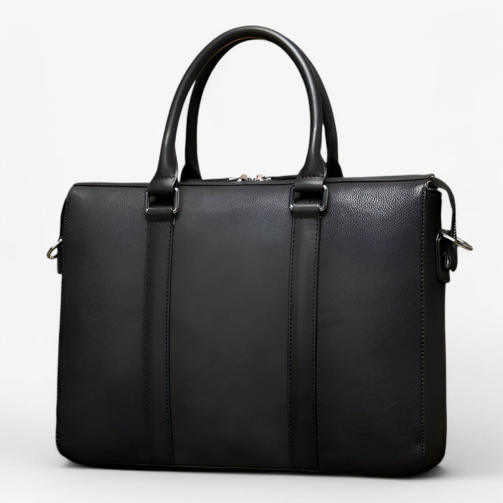 Leather Laptop Bag Briefcase with Top Handles and Shoulder Strap