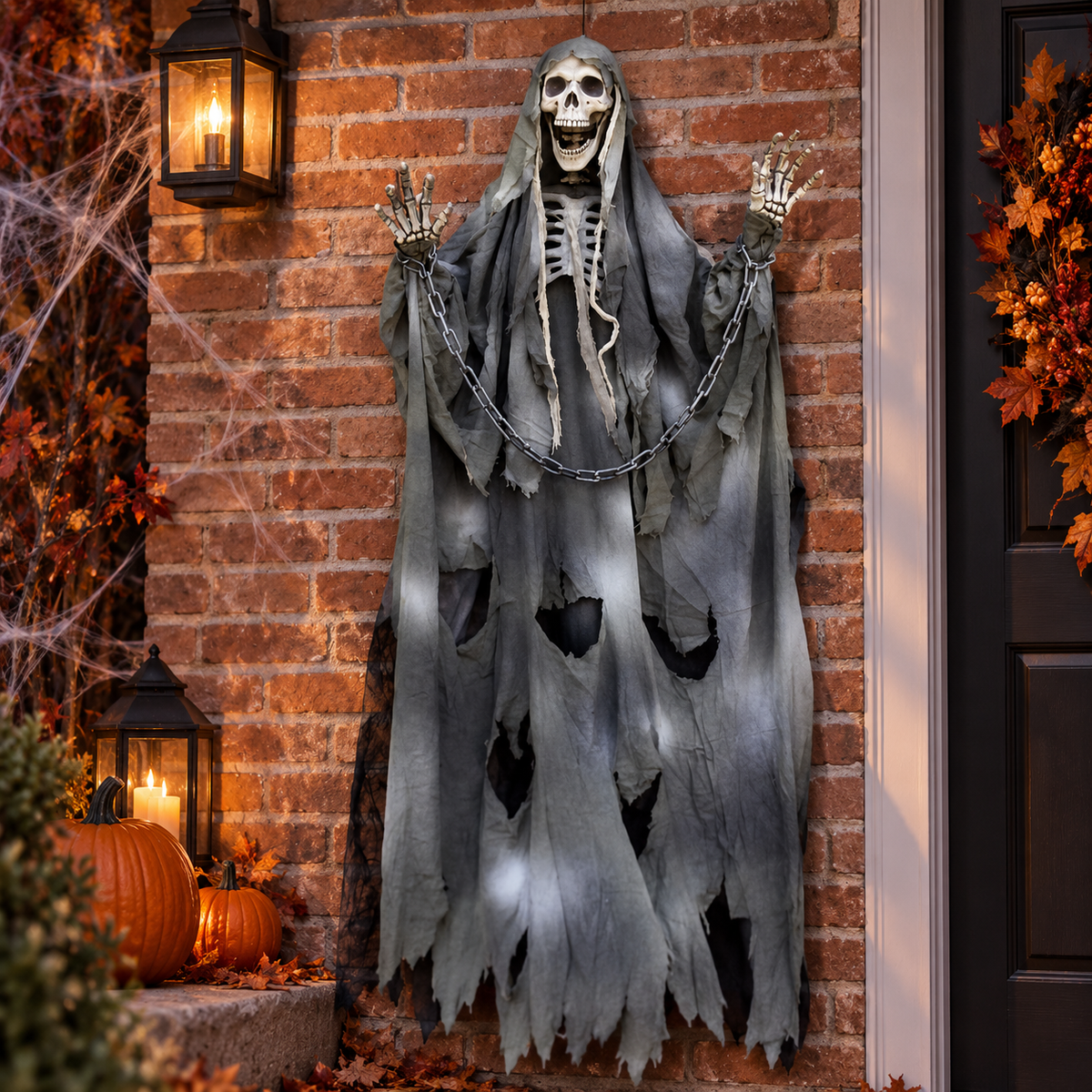Hanging Skeleton Reaper Prop Haunted House Halloween Decoration