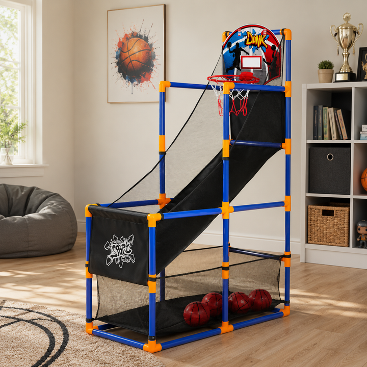 Kids Arcade Basketball Game Set 4 Balls Hoop Indoor Outdoor Birthday Gift