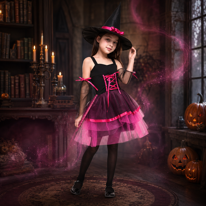 Girls Witch Costume with Hat Halloween Costume