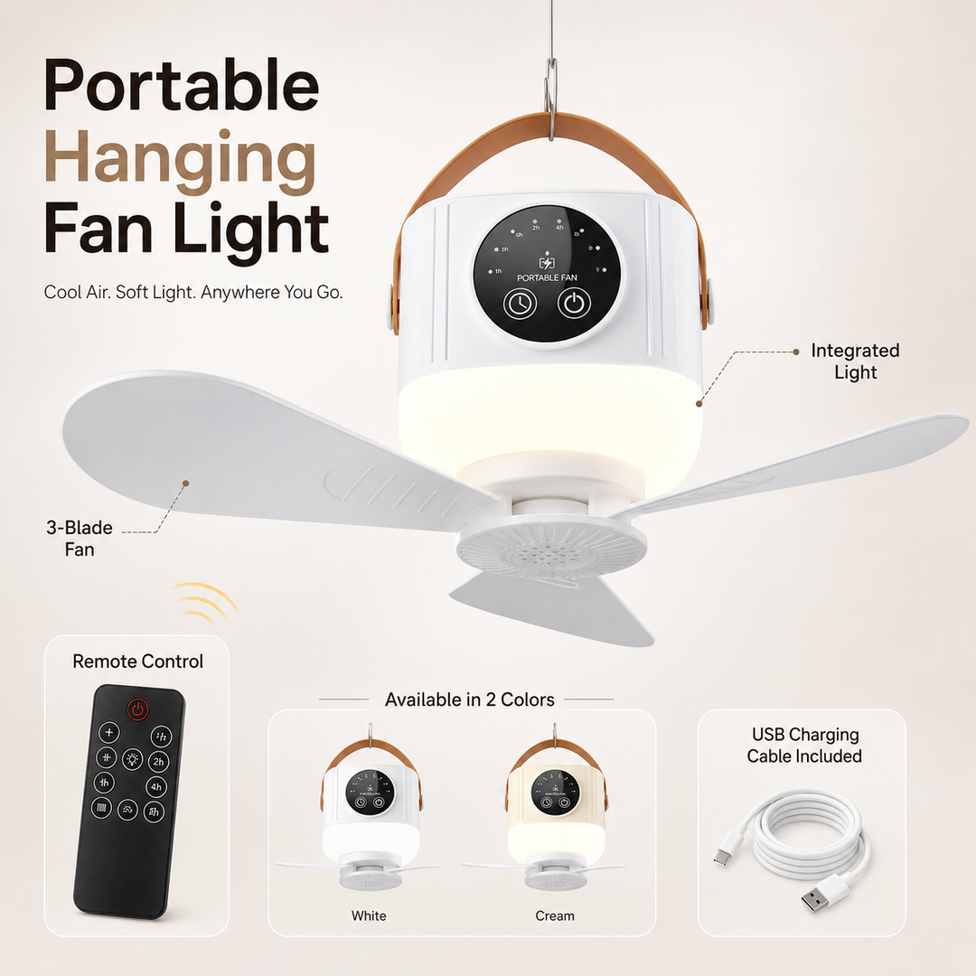 Wireless Portable Ceiling Fan Remote USB Rechargeable Tent Bedroom Camping