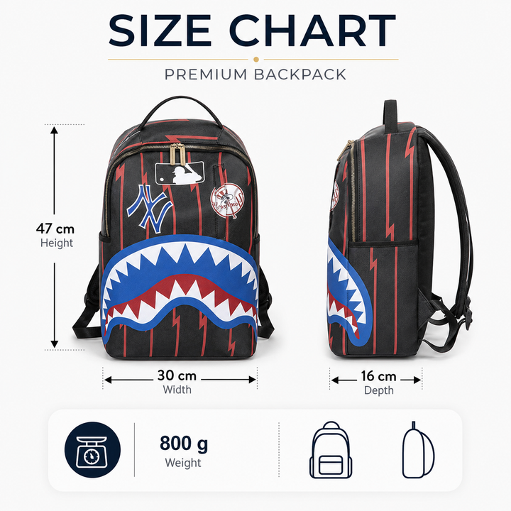 Shark Mouth School Backpack Large Capacity Glow in the Dark Bag for Teens