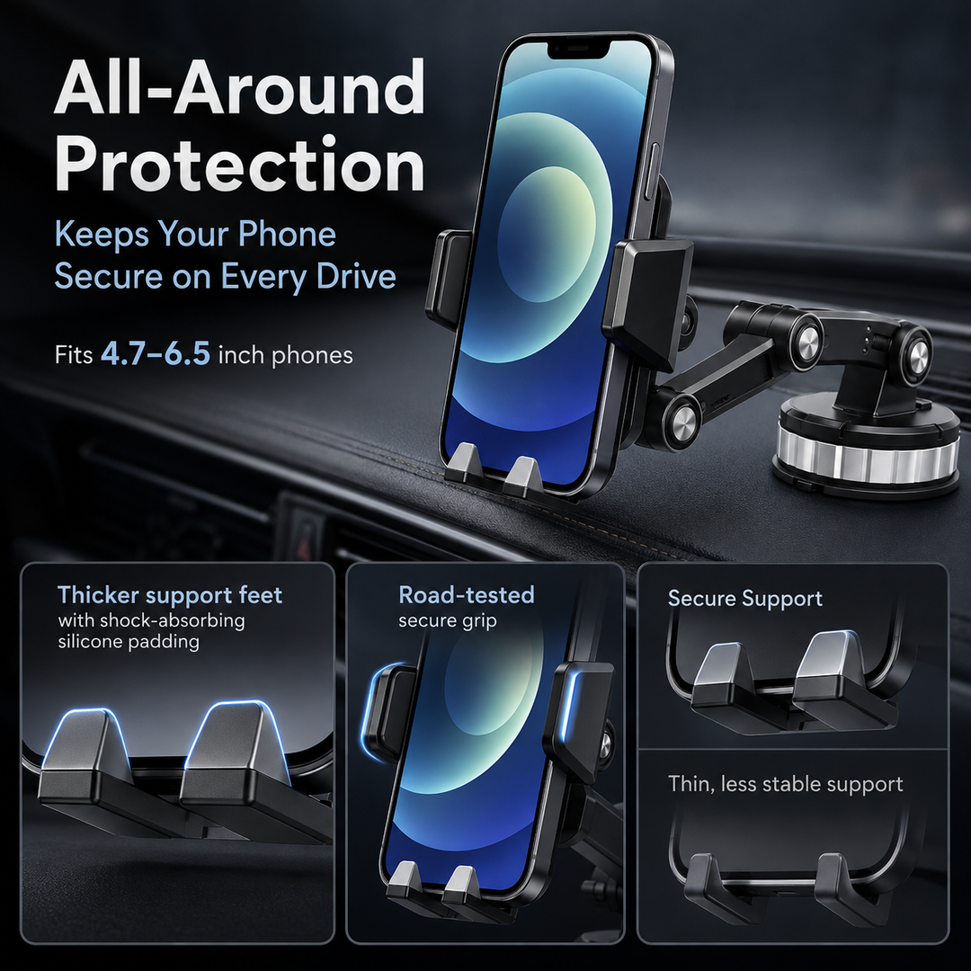Car Phone Holder Suction Cup Mount 360 Degree Rotation