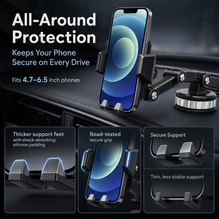 Car Phone Holder Suction Cup Mount 360 Degree Rotation